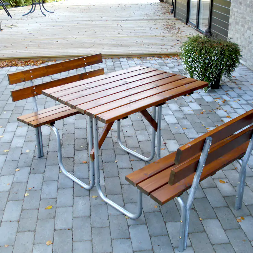 Bänkbord Utomhus Eden Wood Stålpicknick 100
