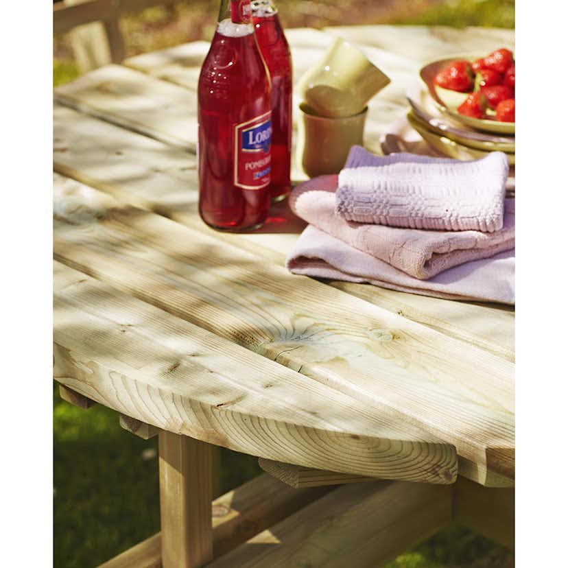 Picknickbord PLUS Runt med Ryggstöd Utomhus