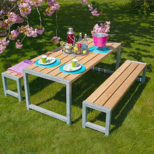 Bänkset Utomhus PLUS Tryckimpregnerat Trä