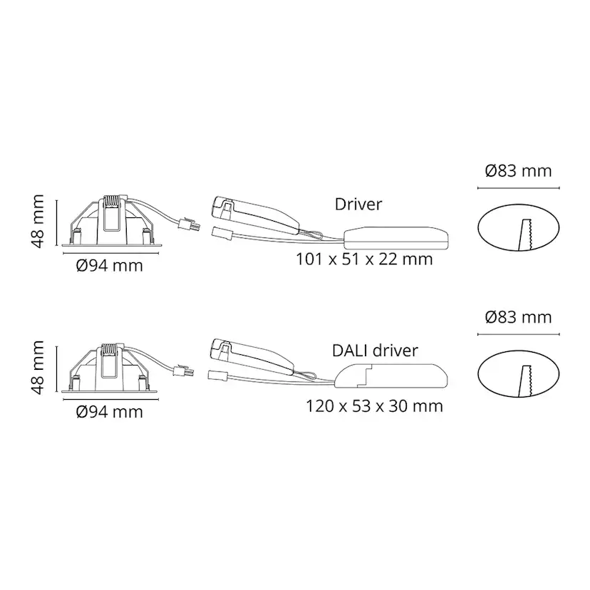 Downlight SG ARMATUREN Junistar Lux Isosafe 7W IP44 LED
