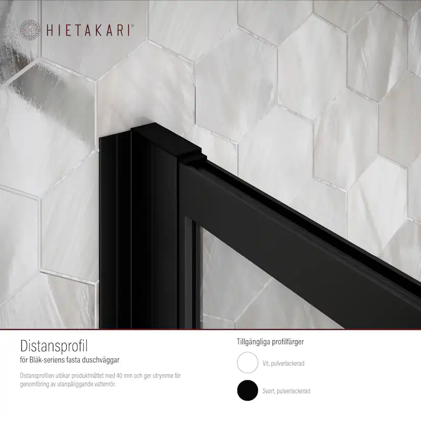 Distansprofil Hietakari för Duschvägg Bläk Fast Svart