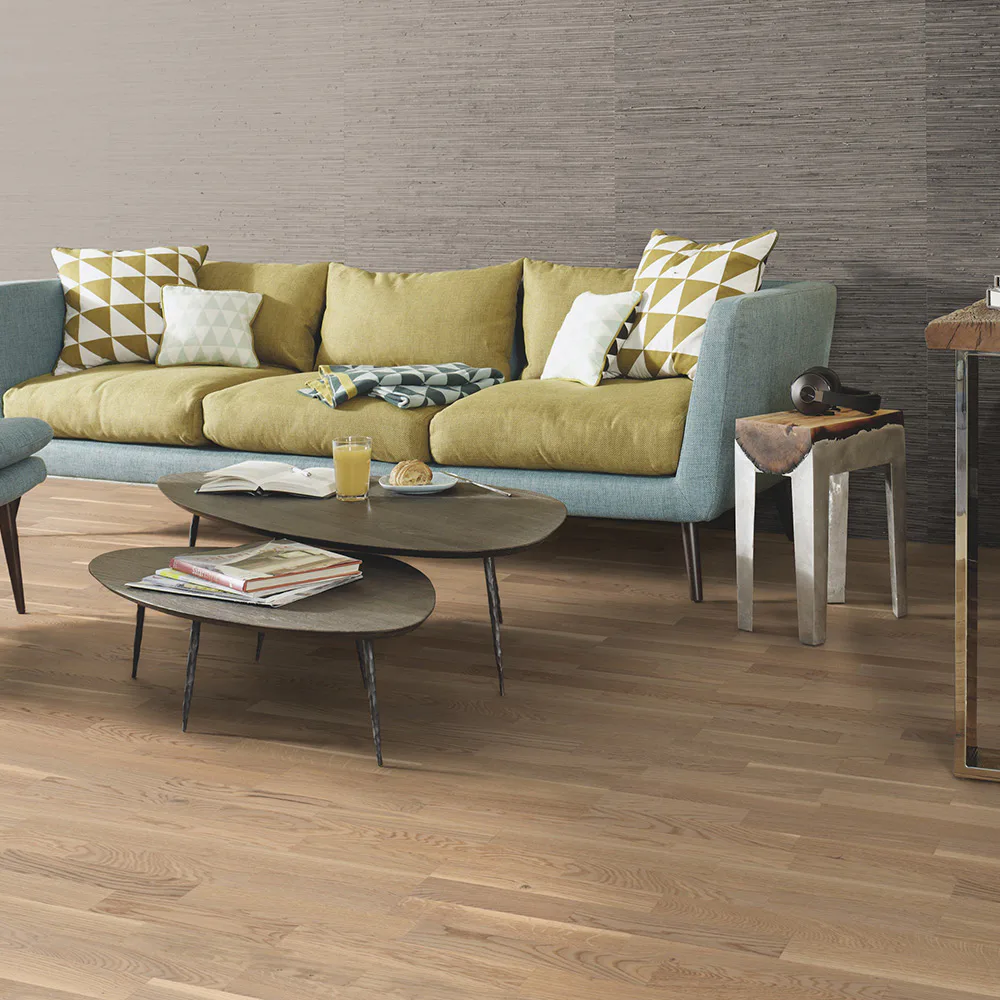 Trägolv Boen Ek Finale Vit, Mattlackat 3-Stav Parkettgolv