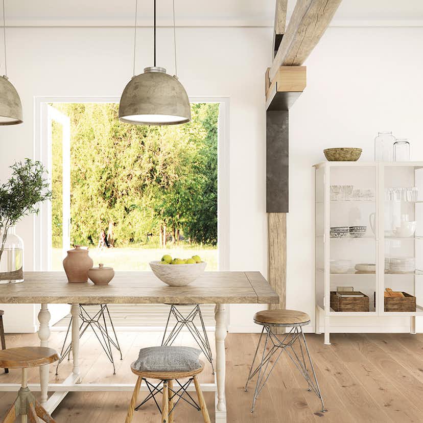 Trägolv Boen Ek Vivo Live Pure, Ultramattlackat 1-Stavs Parkettgolv