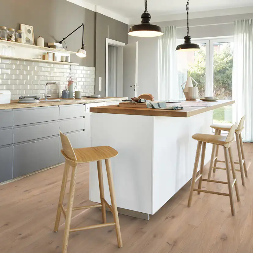 Parkettgolv Boen Ek Vivo 1-Stav Mattlack Vit