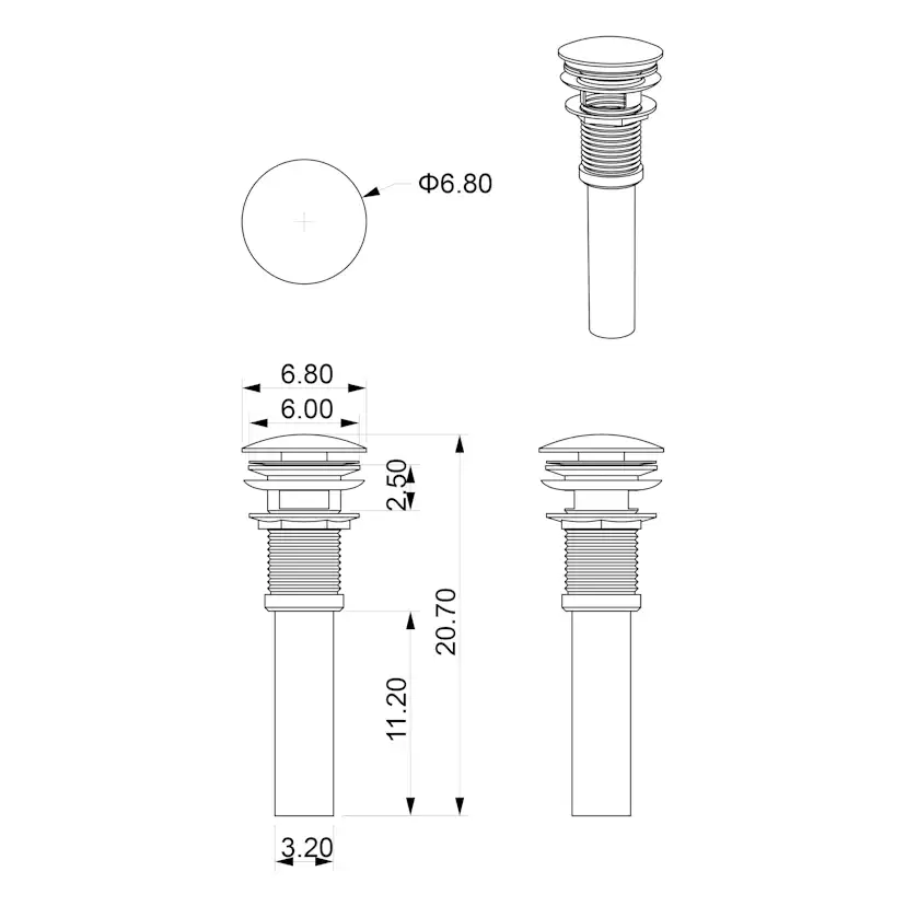 Bottenventil Bathlife Bräddavlopp