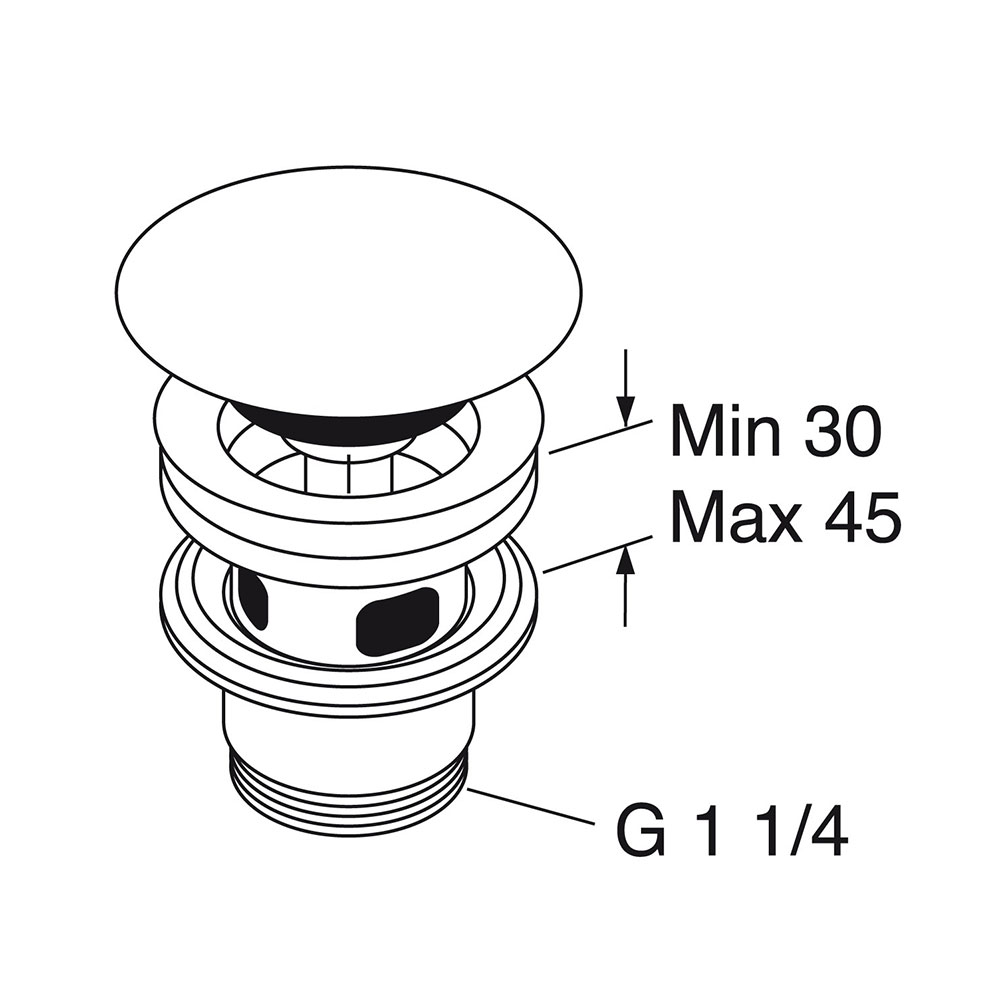 Bottenventil Gustavsberg Estetic med Pushdown