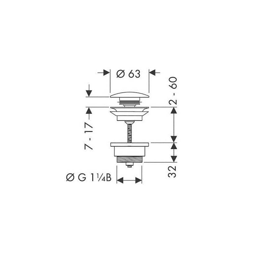 Bottenventil Hansgrohe Push-open