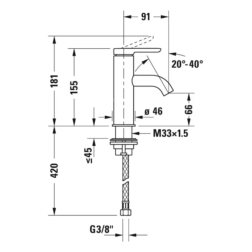 Tvättställsblandare Duravit C.1