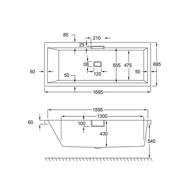 Badkar Strømberg Celsius 1700 mm