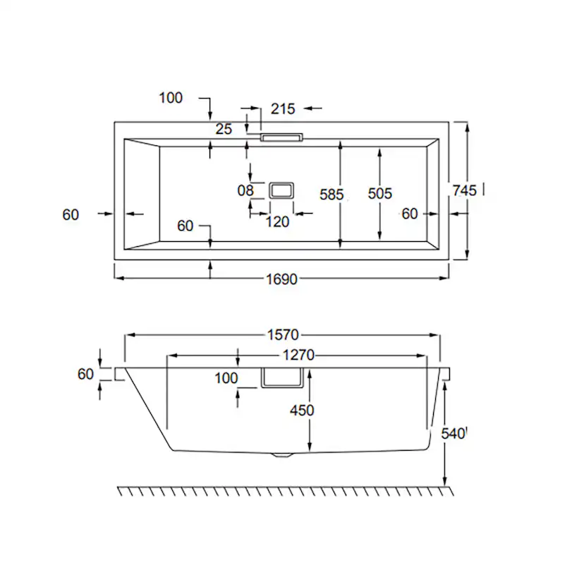 Badkar Strømberg Celsius 1700 mm