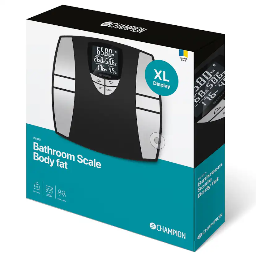 Personvåg Champion Body Fat PV310 Svart/Silver