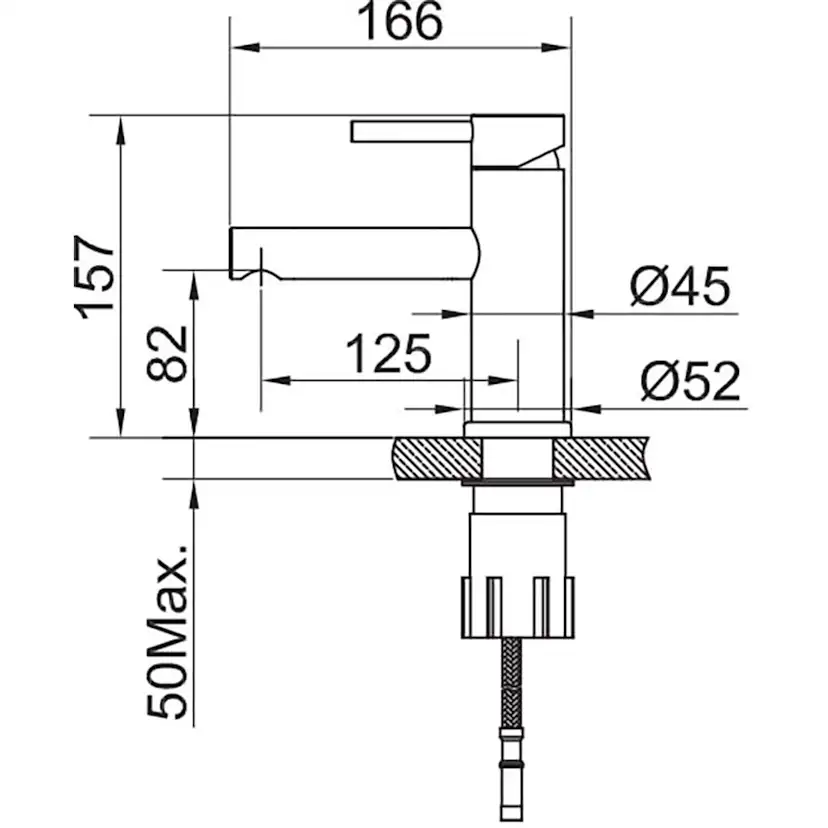 Tvättställsblandare Scandtap Steel Clear
