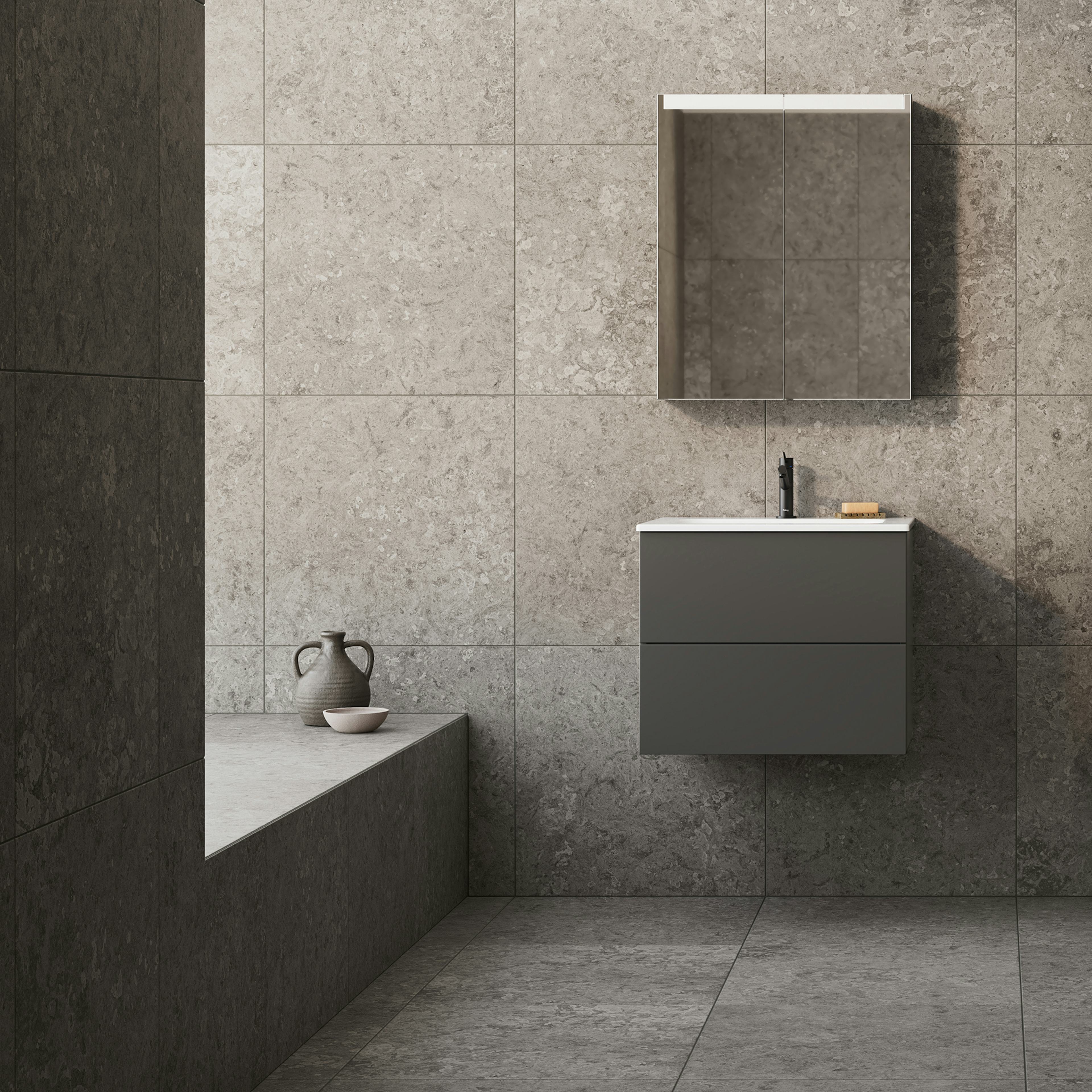 Möbelpaket INR Core Solid med Spegelskåp Stage Plus