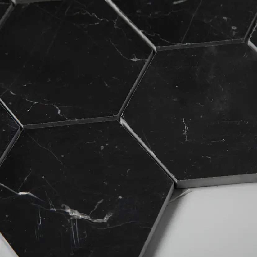 Natursten ArtStone Nero Marquina Hexagon Polerad 10x10 cm