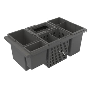 Källsorteringskärhållare Beslag Design Cube Basic 800 Eco Mörkgrå