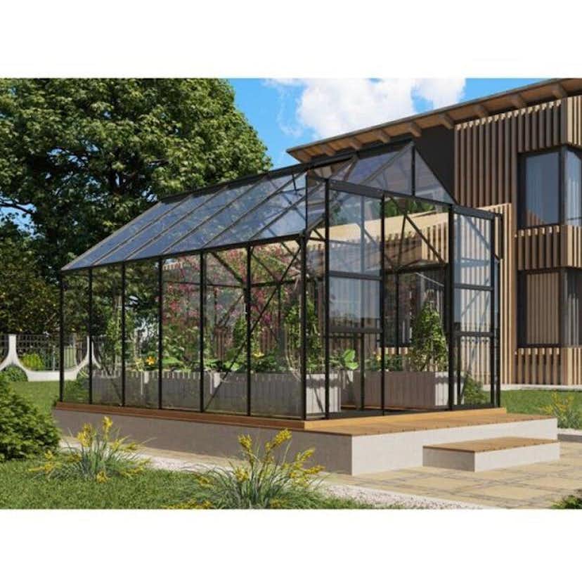 Växthus Vitavia Mars 9900 Svart 3mm Delat Glas Med Sockel