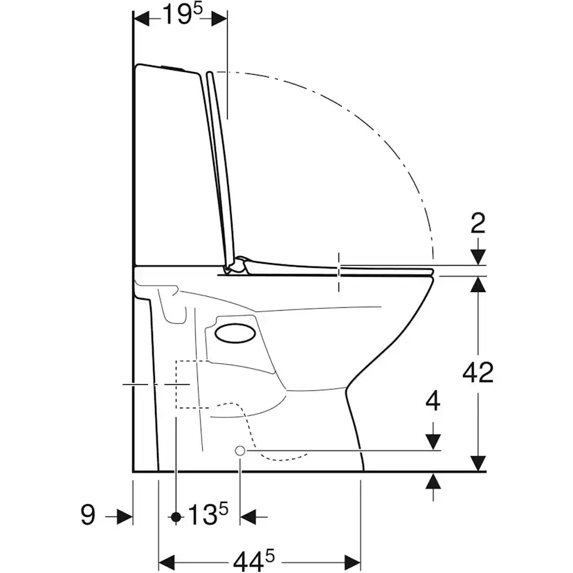 Toalettstol IFÖ Vinta Rimfree för P-Lås