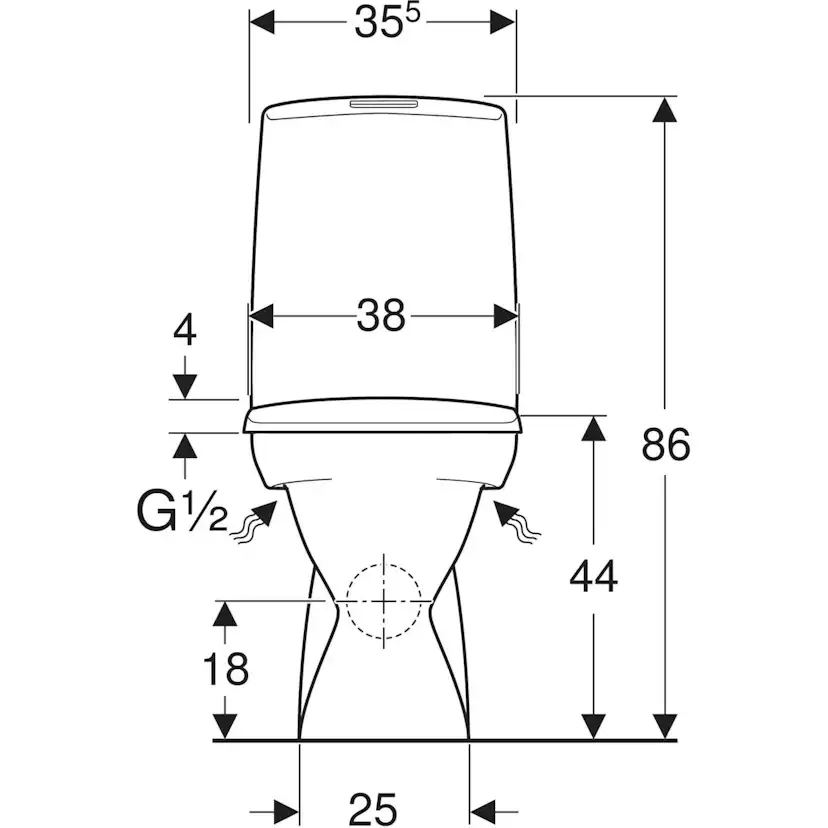 Toalettstol IFÖ Vinta Rimfree för P-Lås