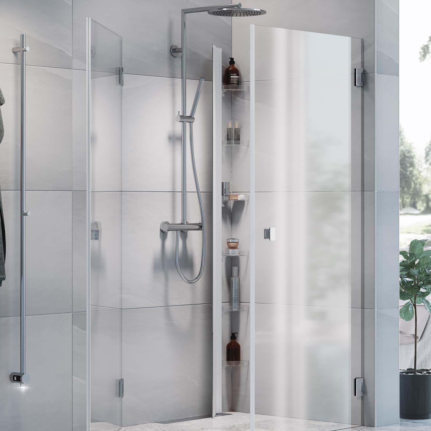 Duschhylla Macro Design Hide för Hörn