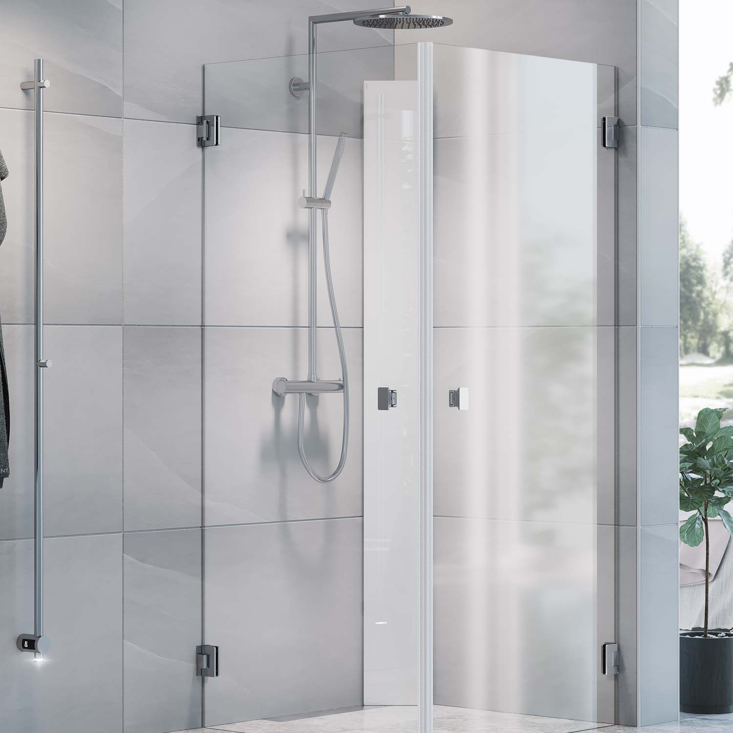 Duschhylla Macro Design Hide för Hörn