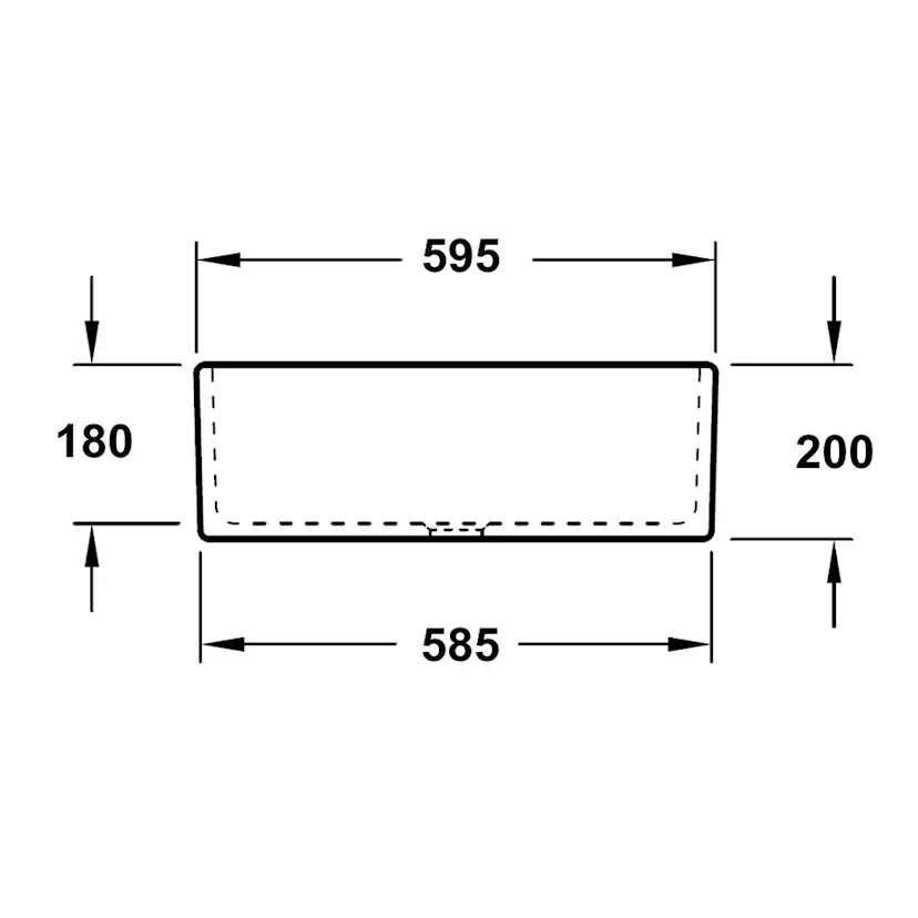 Infälld Diskho DecoSteel Omnia 60 Porslin Vit Enkel med Korgventil & Vattenlås