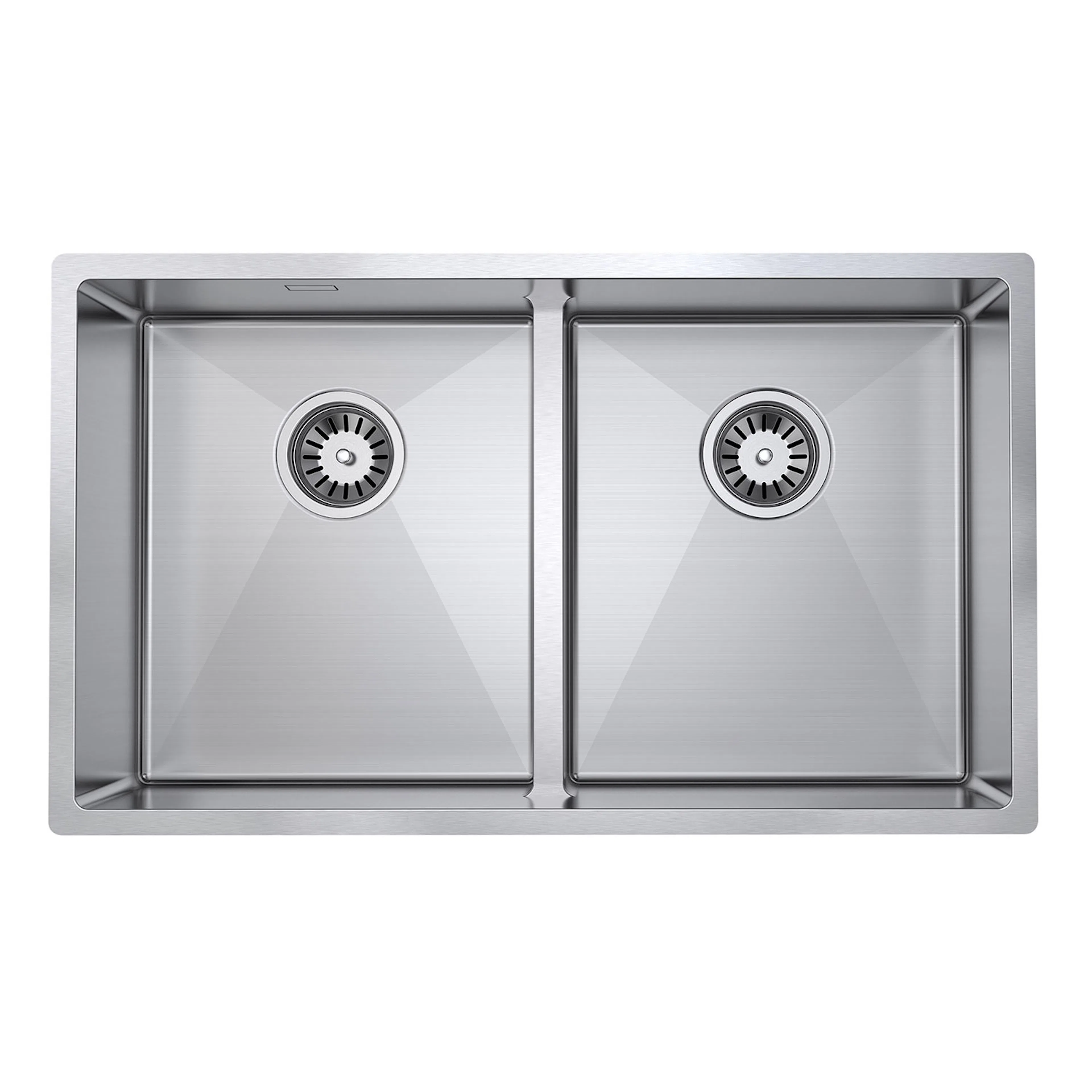 Diskho DecoSteel DI Combo 3434 Rostfri Dubbel med Korgventil & Vattenlås