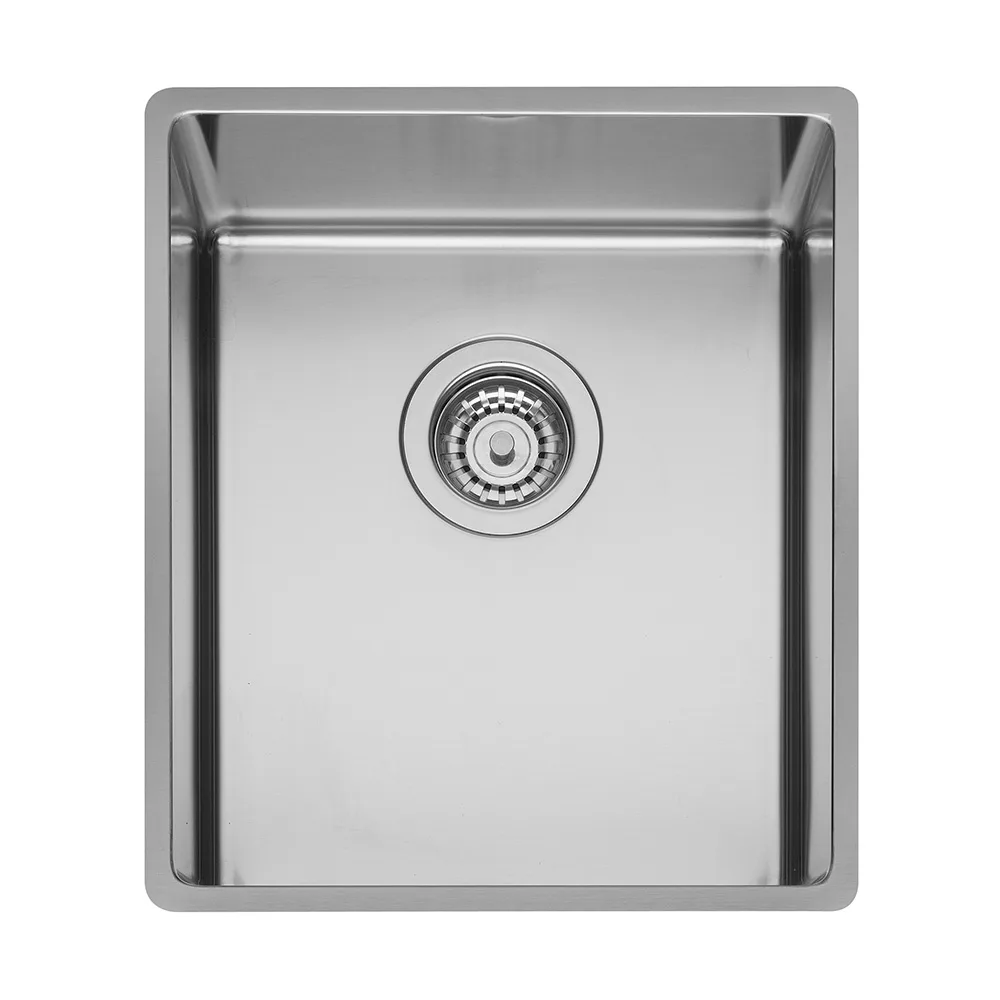 Infälld Diskho DecoSteel XV 34 Rostfri Enkel med Korgventil & Vattenlås