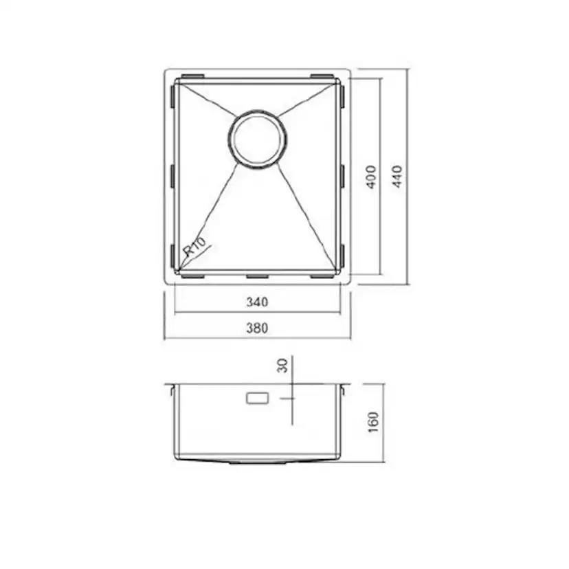 Diskho Nordic Tech Radius 340 X Rostfri Stål Diskhoar Kök Tvättstuga