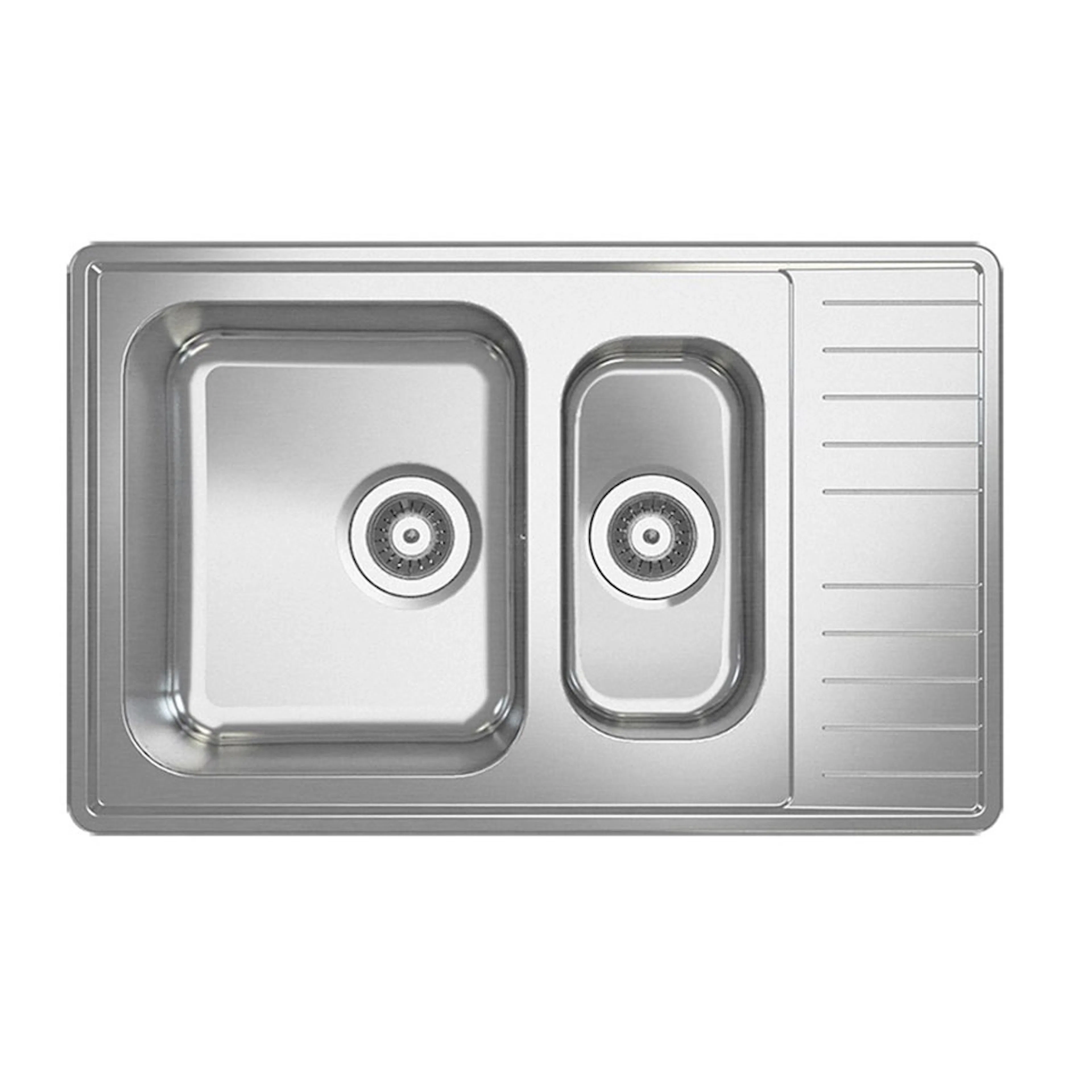 Infälld Diskbänk Stala Lyria L40-17S Rostfri med Dubbel Diskho