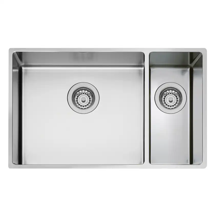 Diskho DecoSteel XV 5018 Rostfri Dubbel med Korgventil & Vattenlås