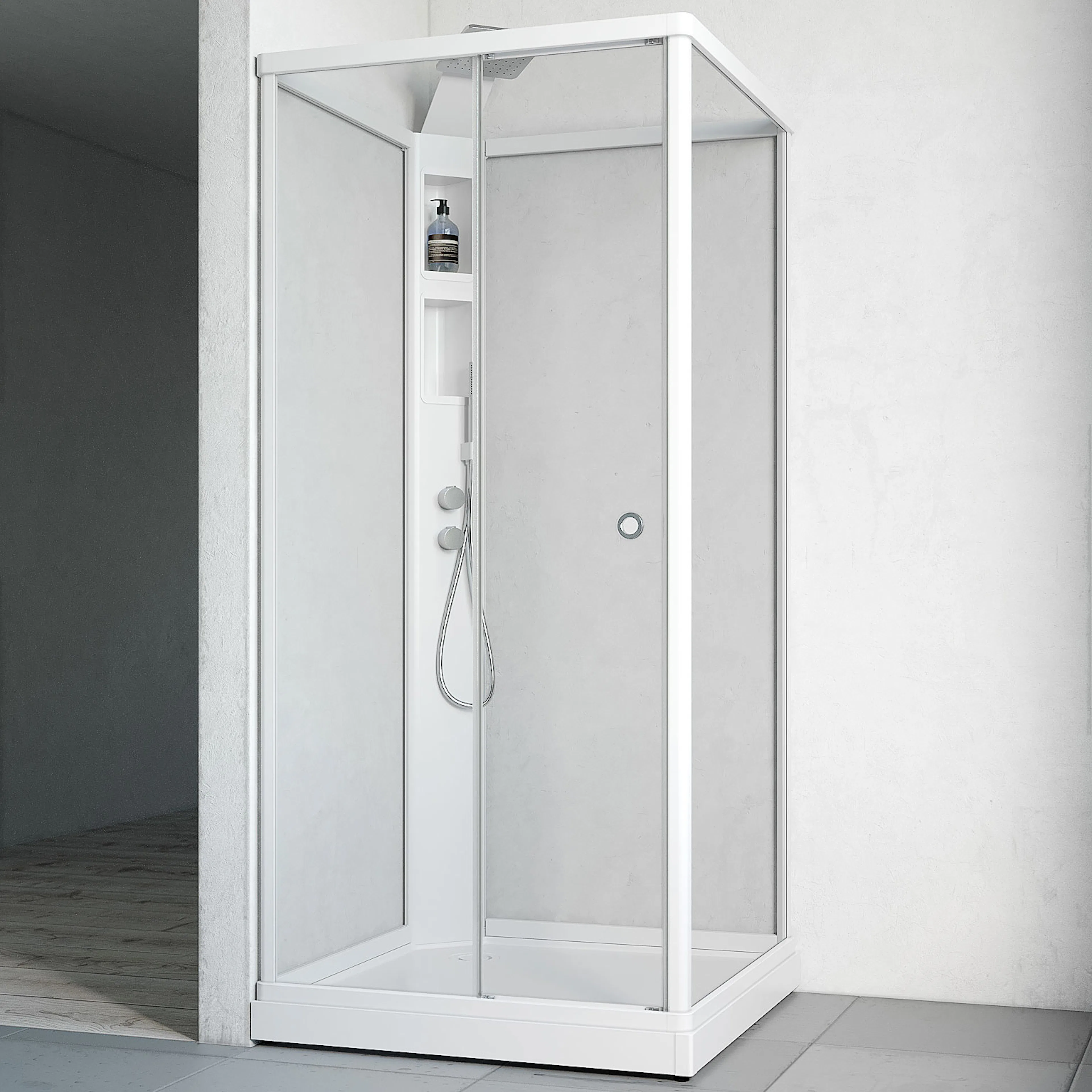 Duschkabin Macro Design Flow Front med Infälld Blandare