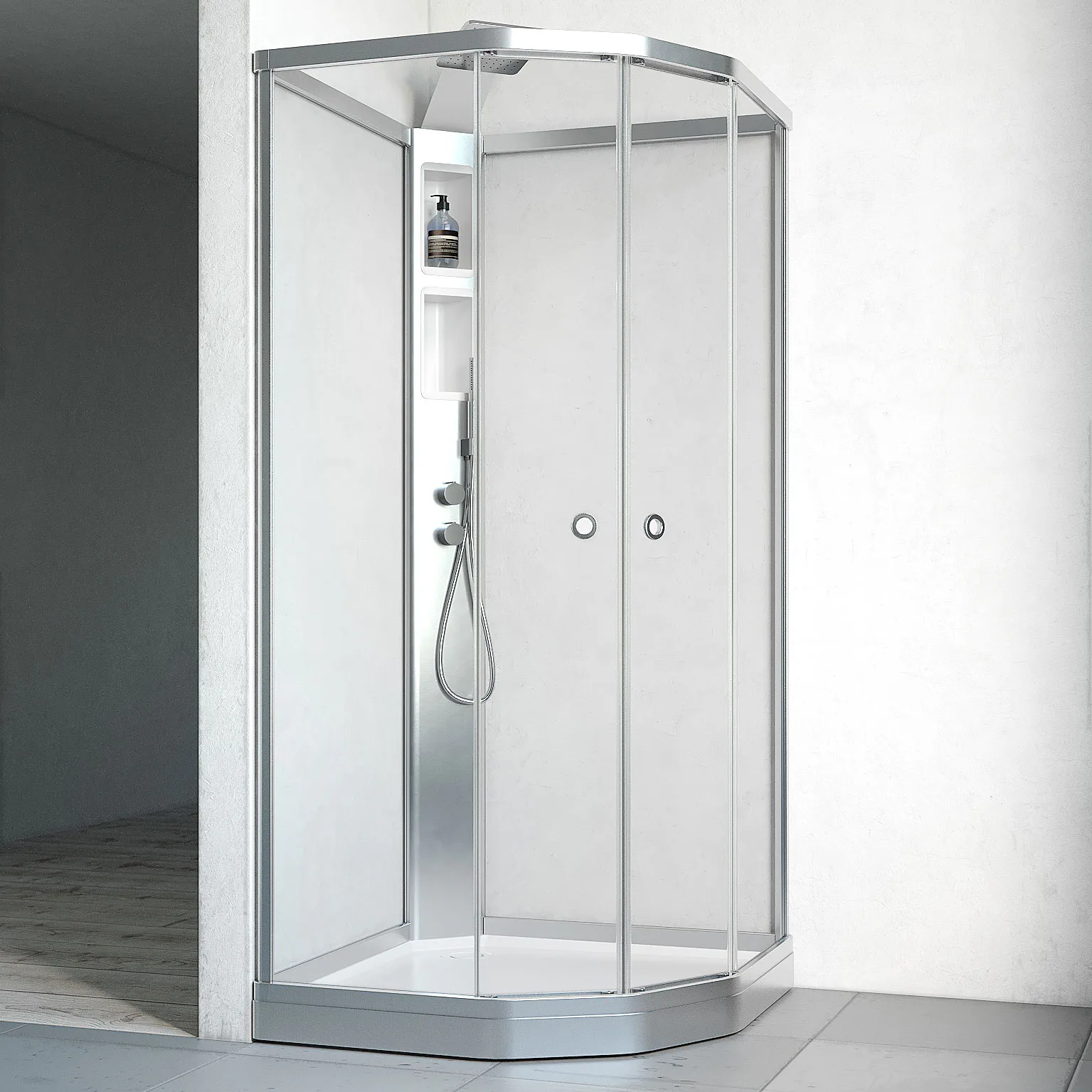 Duschkabin Macro Design Flow Semi med Infälld Blandare