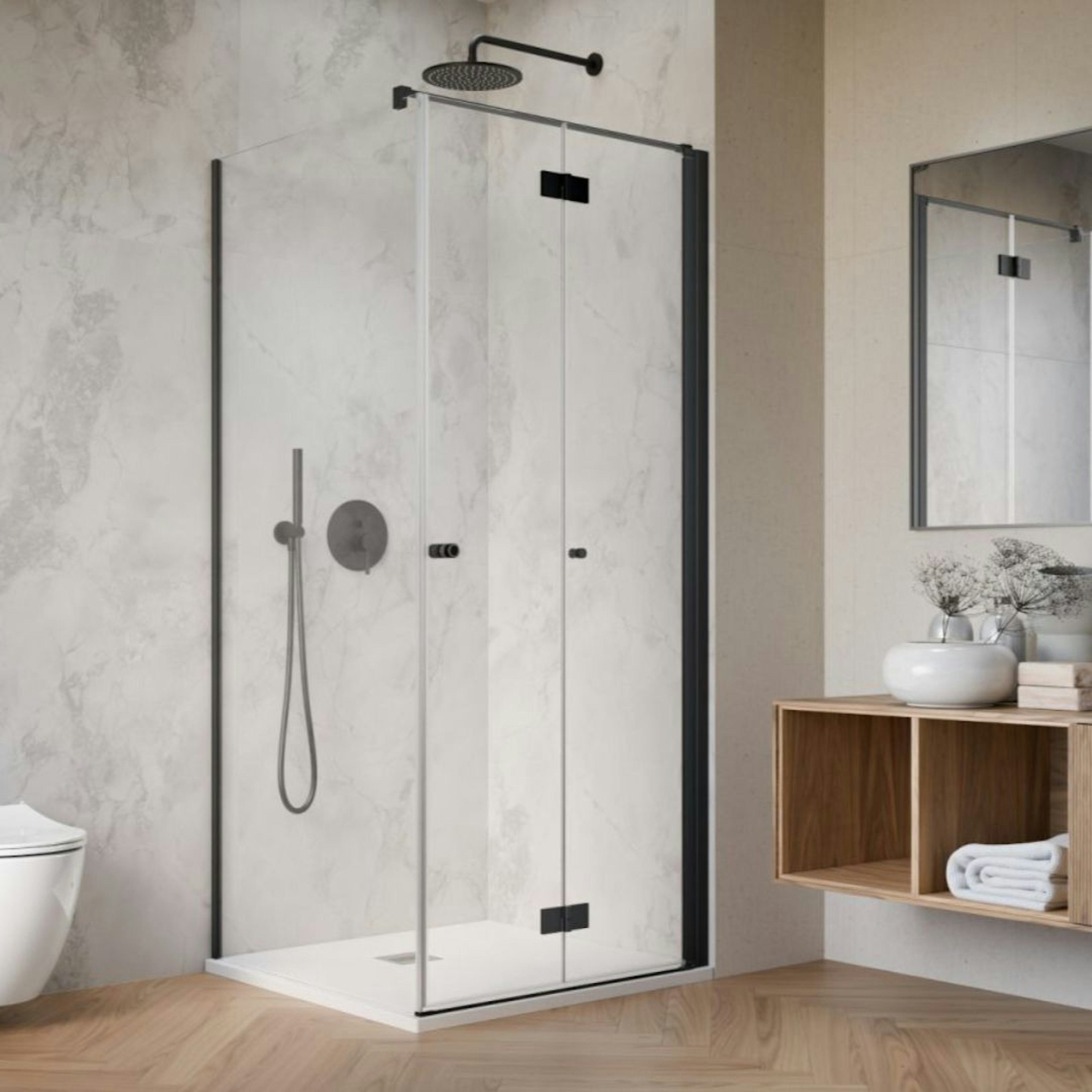 Duschhörn Strømberg Noma 195 Fast Vägg + Vikbar Dörr