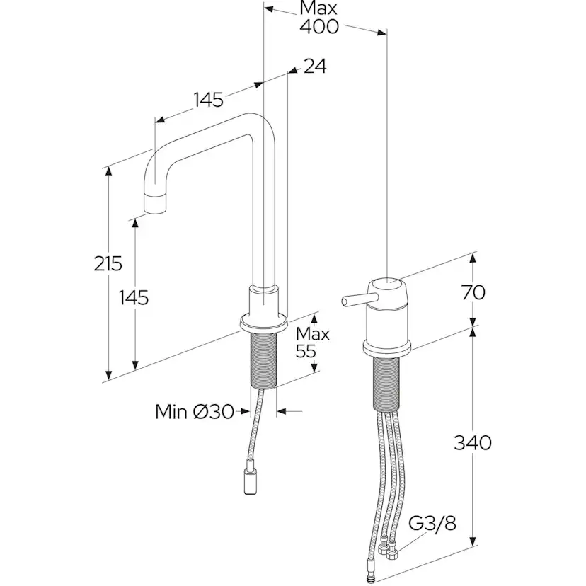 Tvättställsblandare Gustavsberg Ducentic 2-Håls