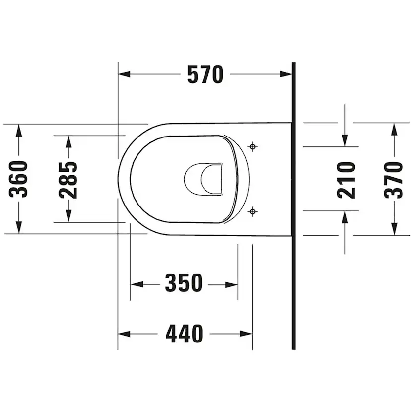 Vägghängd Toalettstol Duravit Me by Starck 252909 utan Toalettsits