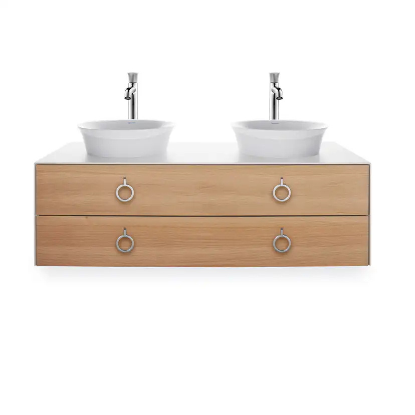 Tvättställ Duravit White Tulip för Placering på Bänkskiva Vit Högblank 430 mm