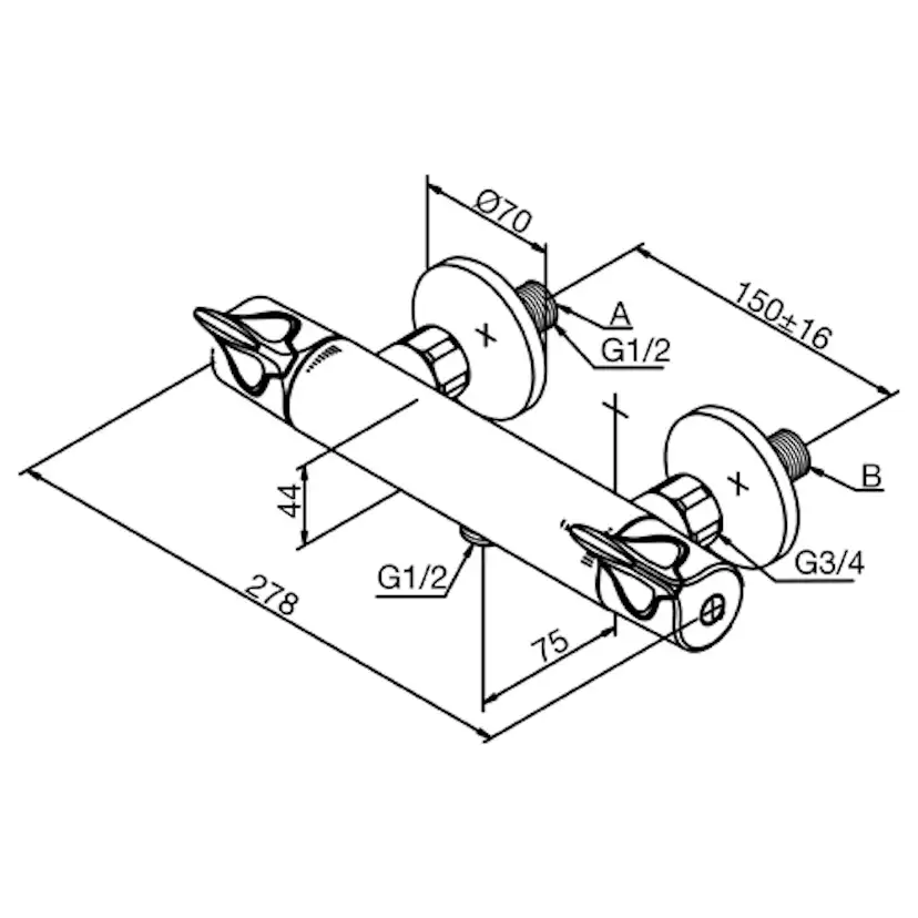 Duschblandare Damixa Thermixa 300 Krom