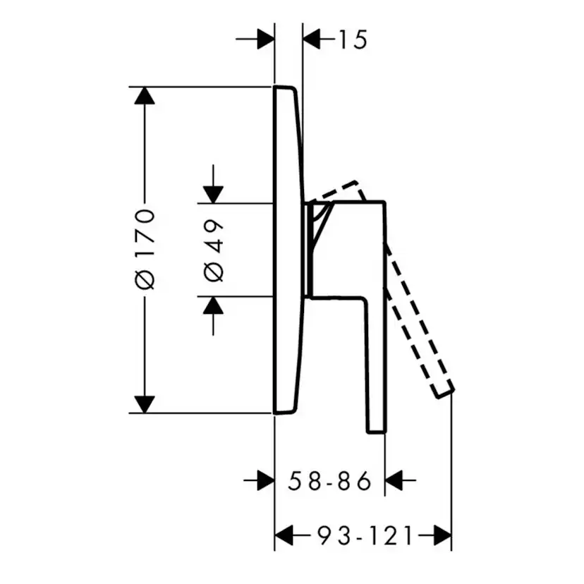 Duschblandare Axor Starck 1-grepps för Inbyggnad