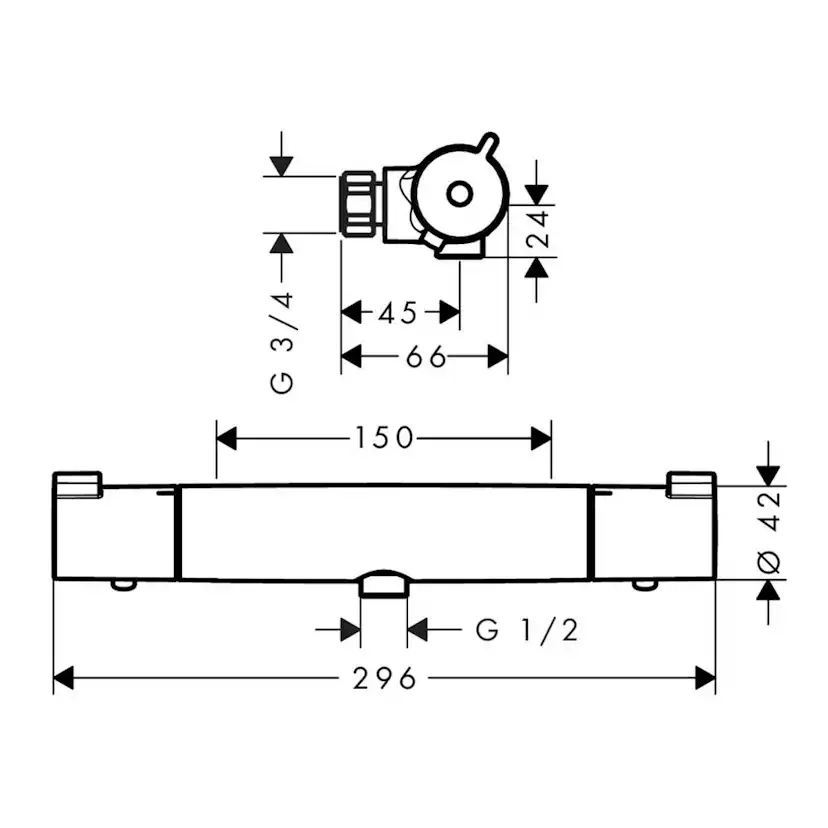Duschblandare Hansgrohe Ecostat 1001 CL 150 cc