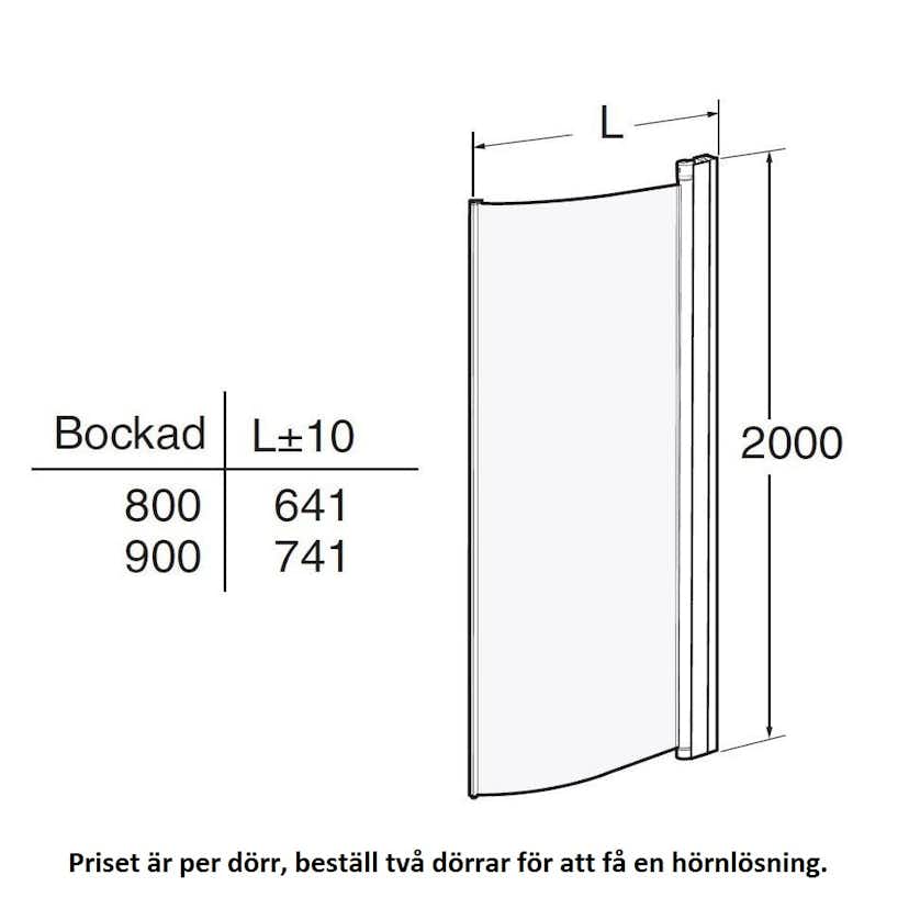 Duschdörr Contura Shower Space SBNK Bockad