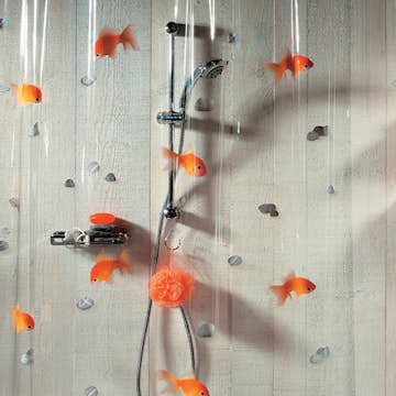 Duschdraperi Spirella Goldfish orange 180x200