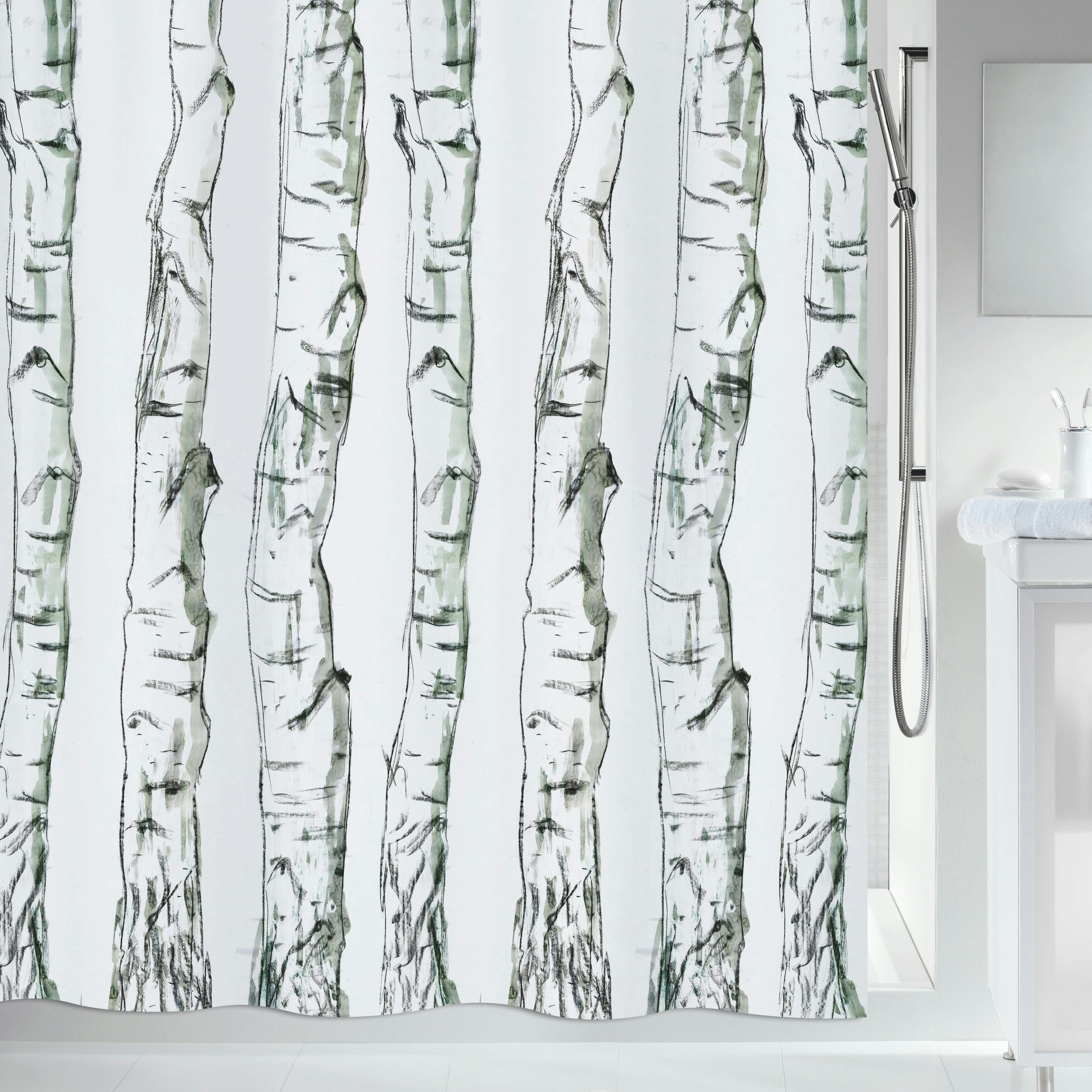 Duschdraperi Spirella Wood Black