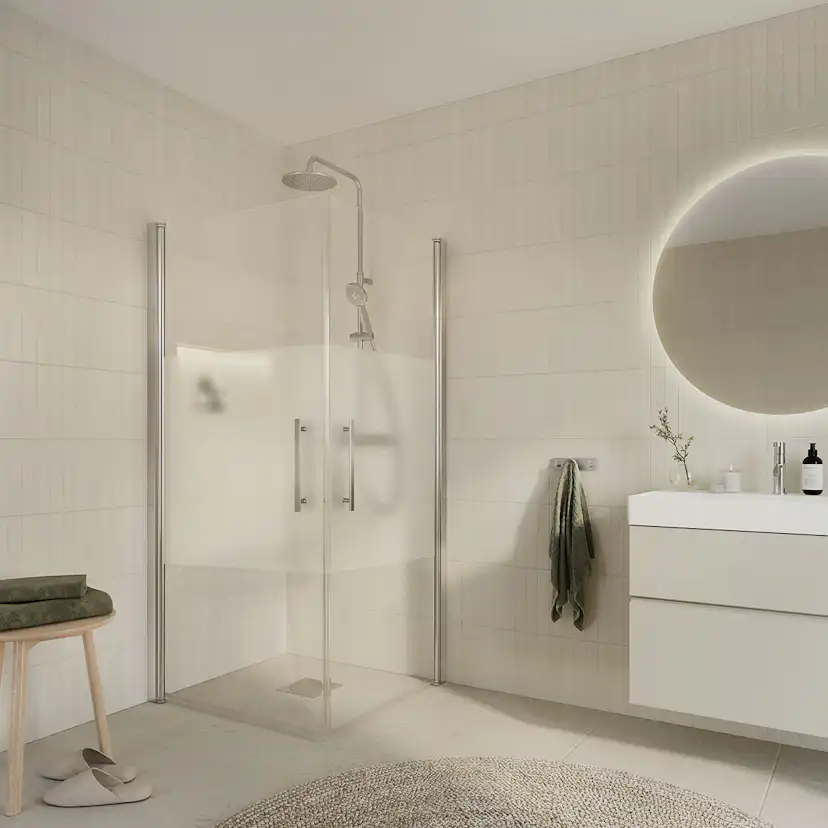 Duschhörn Arrow Corner Delvis Frostat Glas