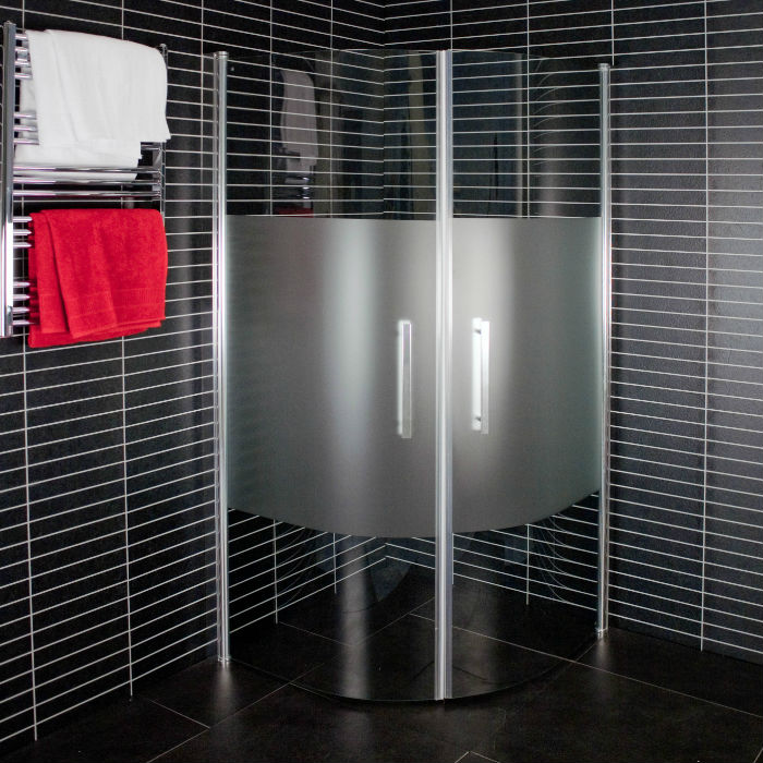 Duschhörn Arrow Round Delvis Frostat Glas