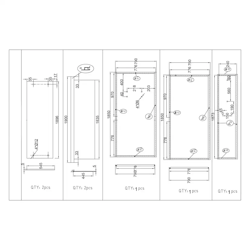 Duschkabin Bathlife Betrakta 90x90 Elegant A/W Klarglas