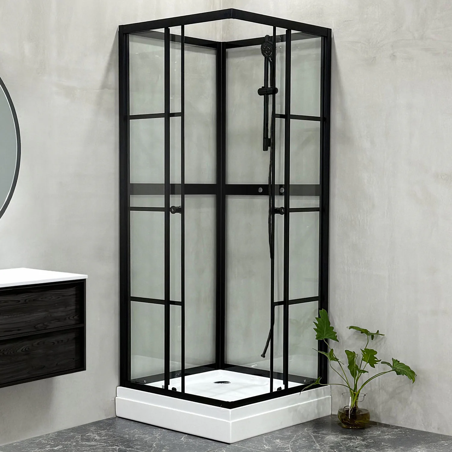 Duschkabin Bathlife Betrakta 90x90 Rak R/W Klarglas