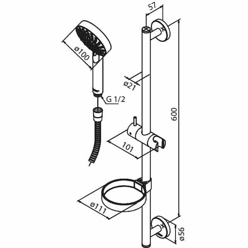 Duschset Damixa Kudos Grande Med 5 Funktioner