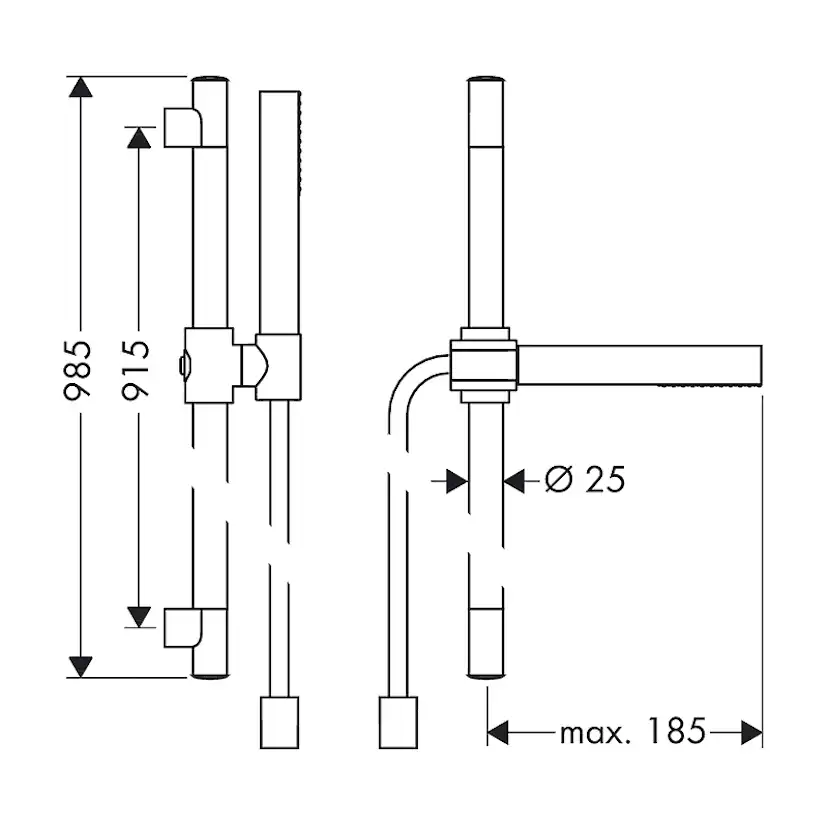 Duschset Axor Starck 1jet 90 cm