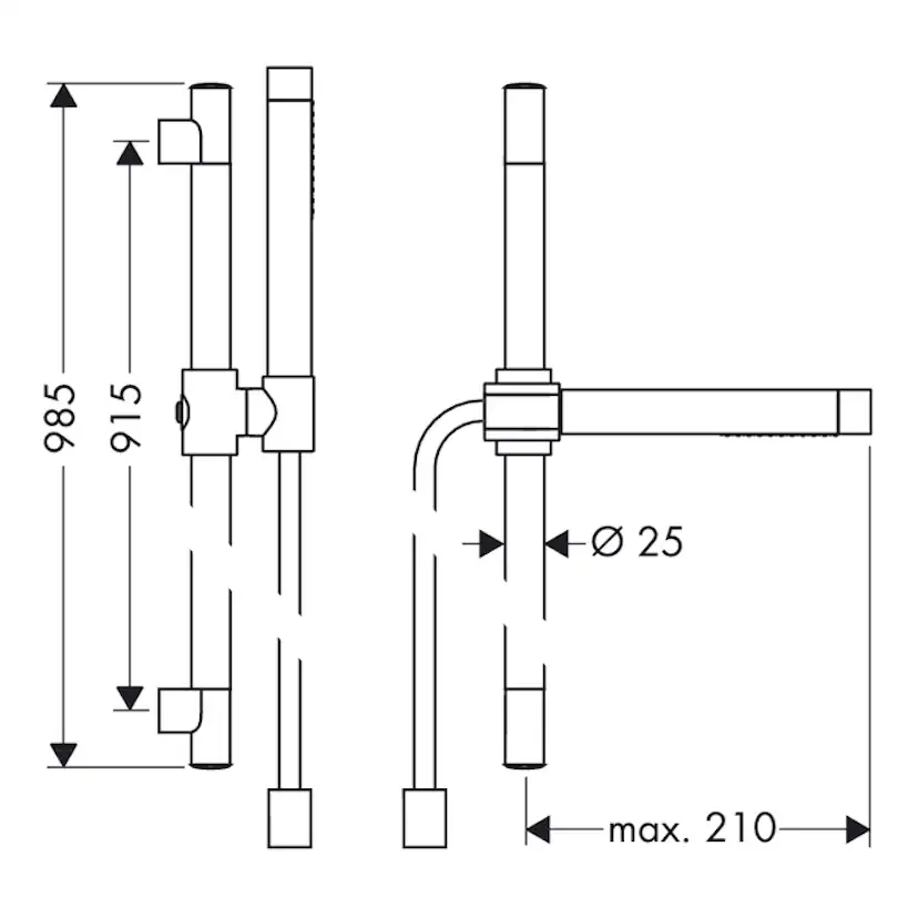 Duschset Axor Starck 2jet med Pinnhanddusch