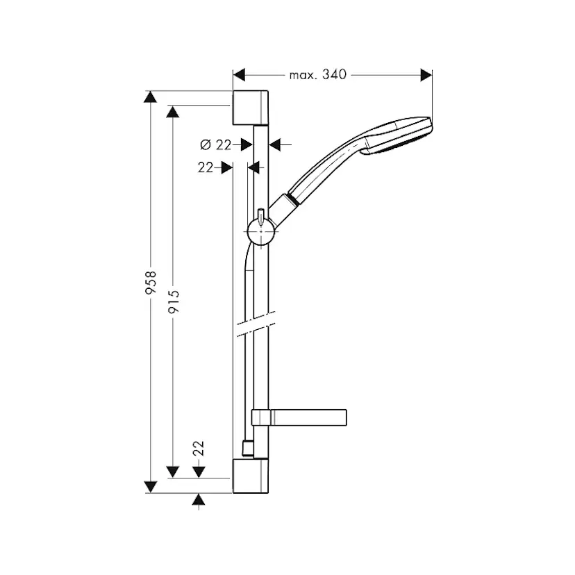 Duschset Hansgrohe Croma 100 Multi 90 cm